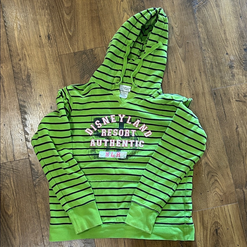 Disney Green and Black Striped Hoodie